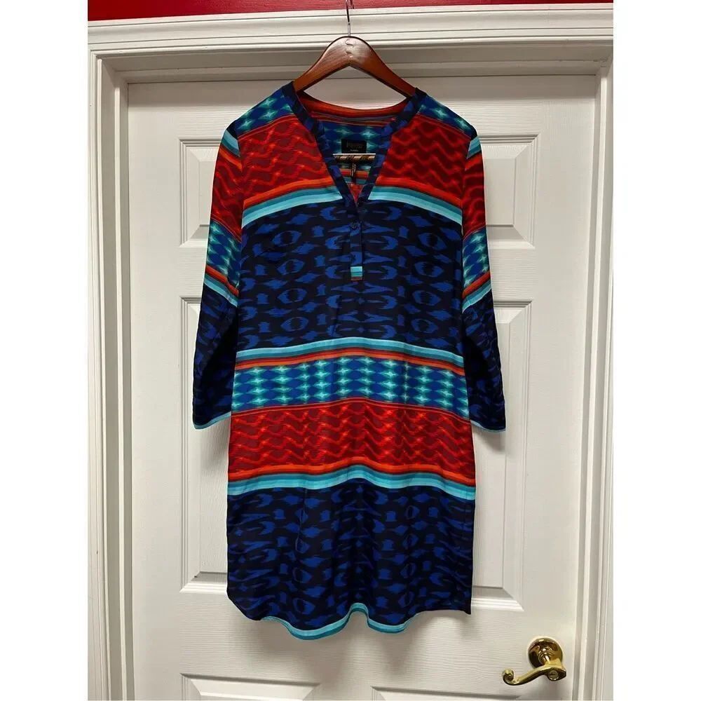 Laundry by Shelli Segal Bold Tribal Print Shift Dress  sz 12 EUC